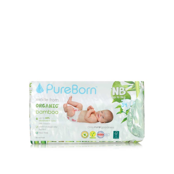 Pure Born new born nappies x34 - Waitrose UAE & Partners - 6294016059129