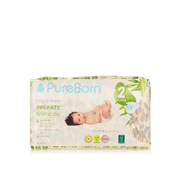 PureBorn nappies size 2 x32 - Waitrose UAE & Partners - 6294016059297