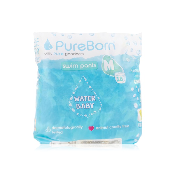 PureBorn swim nappies medium 6-11kg x18 - Waitrose UAE & Partners - 6294016060606