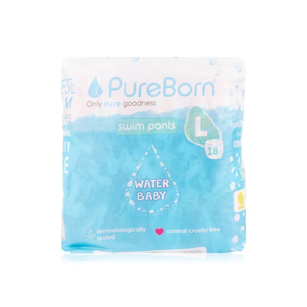 PureBorn swim nappies large 9-14kg x18 - Waitrose UAE & Partners - 6294016060613
