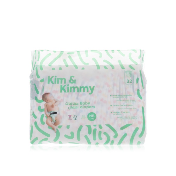Kim & Kimmy newborn diapers (up to 5kg, qty 32) - Waitrose UAE & Partners - 6298044140002