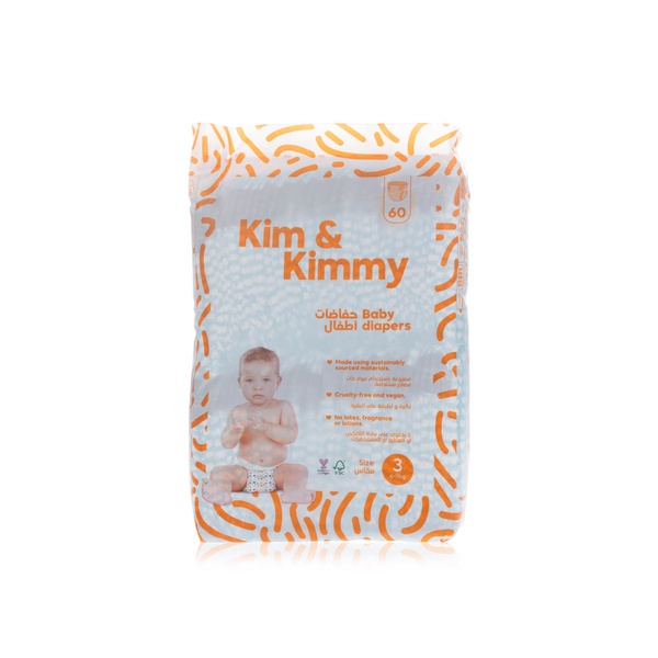 Kim & Kimmy - size 3 diapers (6 - 11kg, qty 60) - Waitrose UAE & Partners - 6298044140026