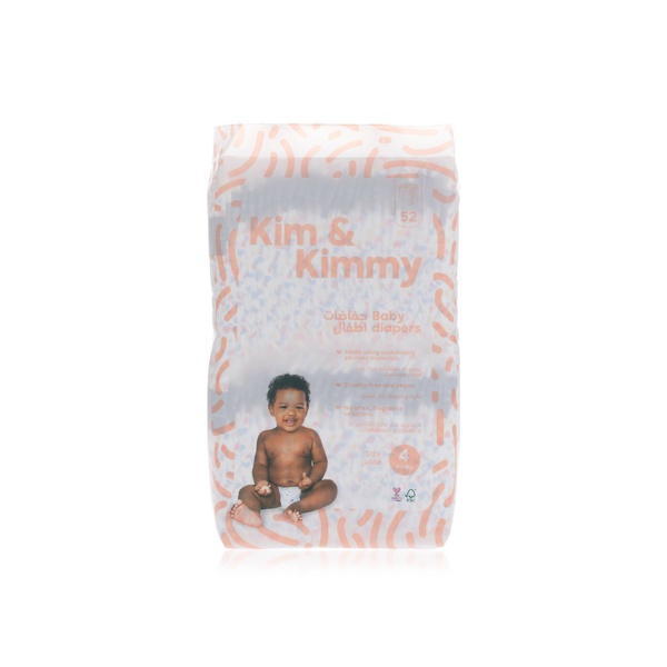 Kim & Kimmy - size 4 diapers (9 - 14kg, qty 52) - Waitrose UAE & Partners - 6298044140033