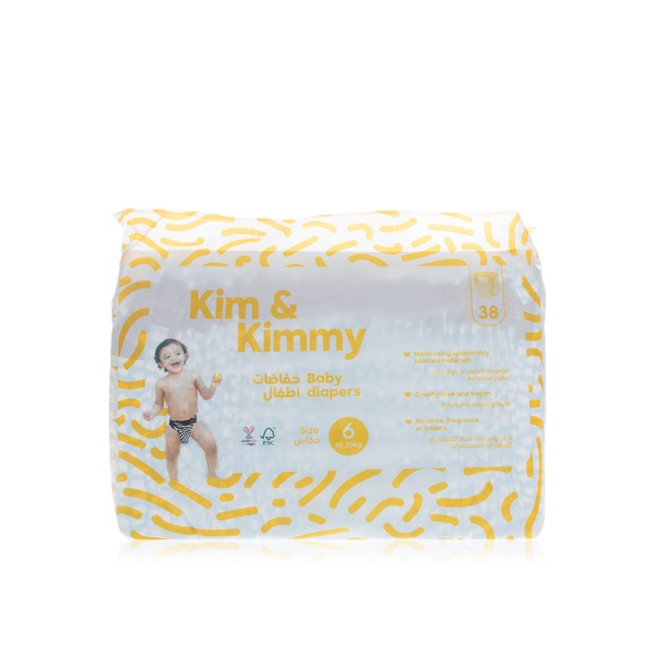Kim & Kimmy - size 6 diapers (15-20kg, qty 38) - Waitrose UAE & Partners - 6298044140057