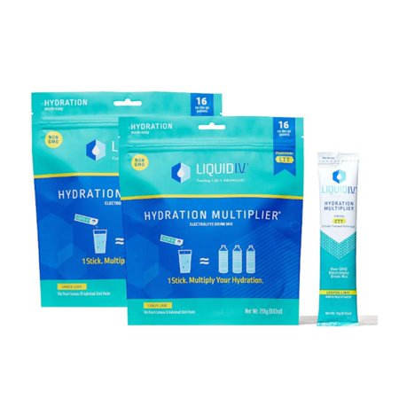 Liquid I.V. Hydration Multiplier, Electrolyte Powder, Easy Open Packets, Supplement Drink Mix (Lemon Lime, 32 Count) - 630148913742