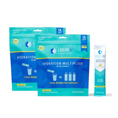 Liquid I.V. Hydration Multiplier, Electrolyte Powder, Easy Open Packets, Supplement Drink Mix (Lemon Lime, 32 Count) - 630148913742
