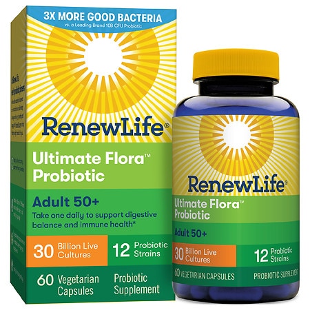 Renew Life - Ultimate Flora Adult 50+ Probiotic 30 Billion - 60 Vegetable Capsule(s) - 631257158659