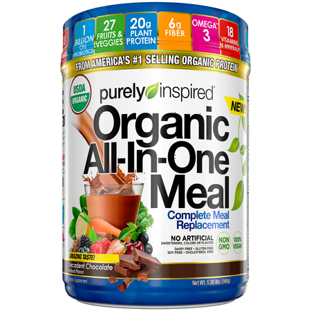 Meal Replacement Shake, Organic | Purely Inspired All-in-One Meal Replacement | Plant Based Protein Powder for Women & Men | Organic Protein Powder | Protein Shake Powder | Chocolate, 1.3 Pounds (B07BQV5CYL) - 631656708745