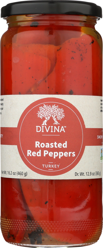 DIVINA: Roasted Sweet Red Peppers, 13 oz - 0631723201100
