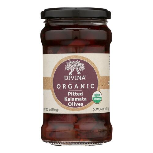 Divina - Organic Pitted Kalamata Olives - Case Of 6 - 6 Oz. - 631723202916