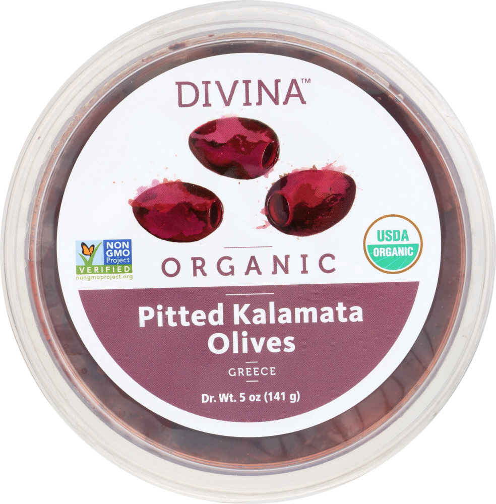 DIVINA: Olive Kalamata Pitted Organic, 5 oz - 0631723522205