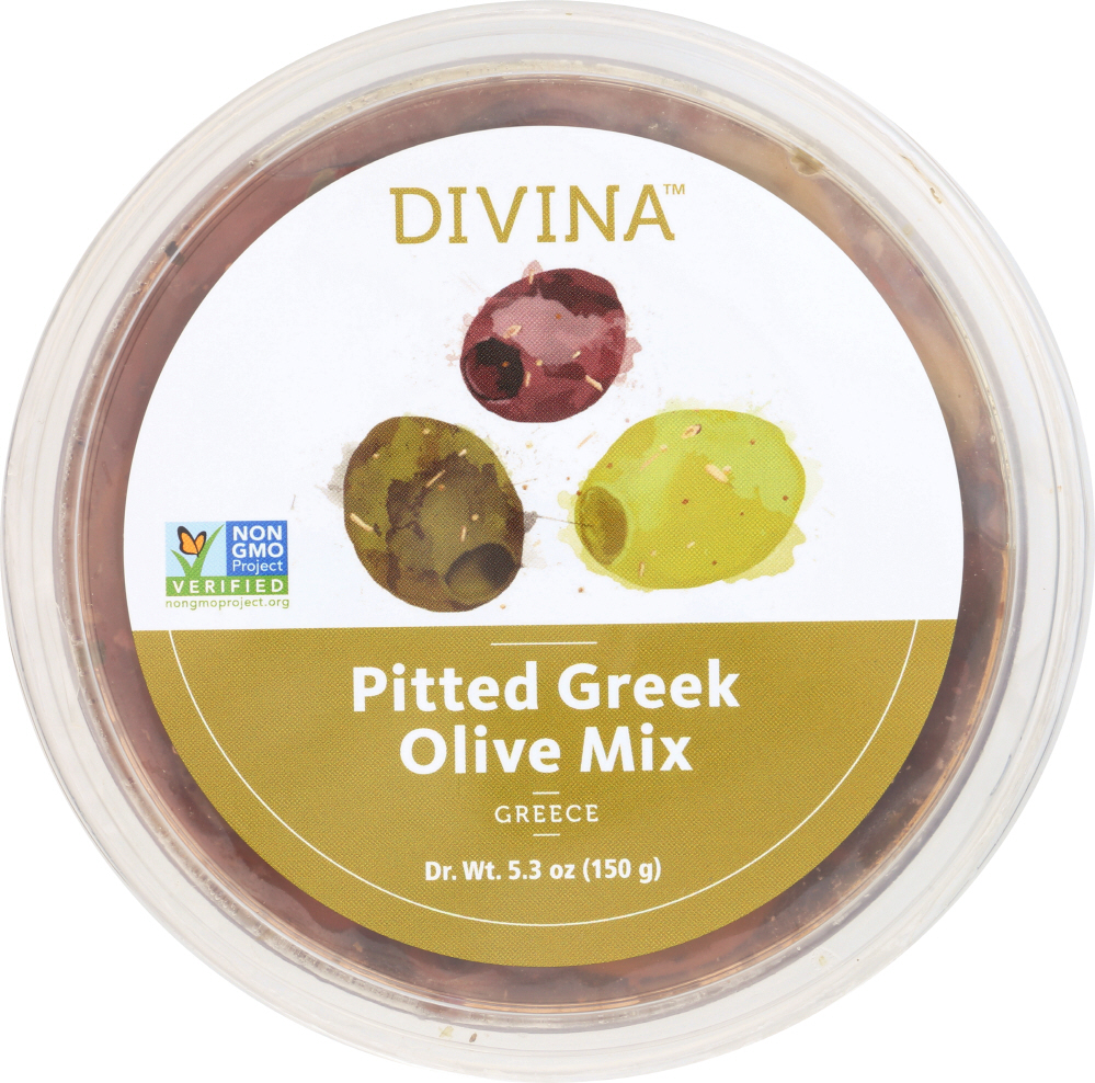 DIVINA: Olive Mix Greek Pitted Natural, 5.3 oz - 0631723523400