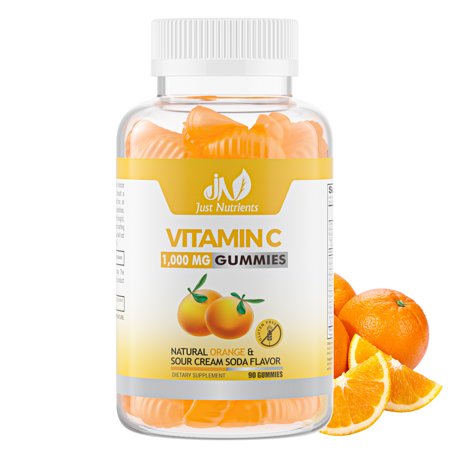 Vitamin C 1000mg Gummies with Zinc & Herbal Extracts – Immune Support for Adults & Kids – 90 Gummies - 631851987723