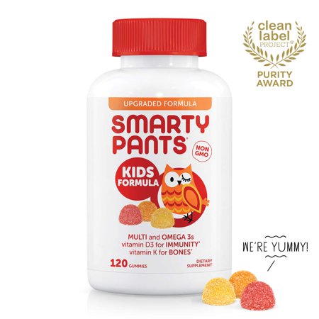 Smarty Pants Kids Formula Multi & Omega 3s Vitamin D3 Immunity Vitamin K for Bones 120 Ct. - 631912062321