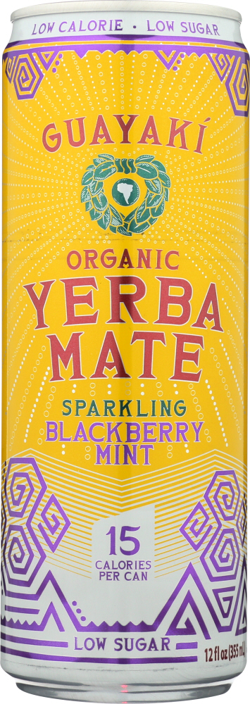 Organic Blackberry Mint Sparkling Yerba Mate, Blackberry Mint - 632432333403