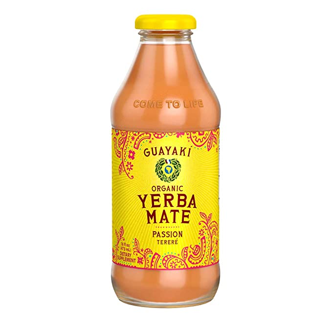 Guayaki Yerba Mate Pure Passion Terere, Organic Energy Drink Alternative,16 Ounce Bottle - 632432911809