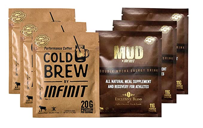 INFINIT Nutrition Cold Brew - Protein Packed Coffee, Low Sugar, High Protein Ready to Drink Coffee (INFINIT Cold Brew, 3 Cold Brew & 3 MUD) - 632726216559