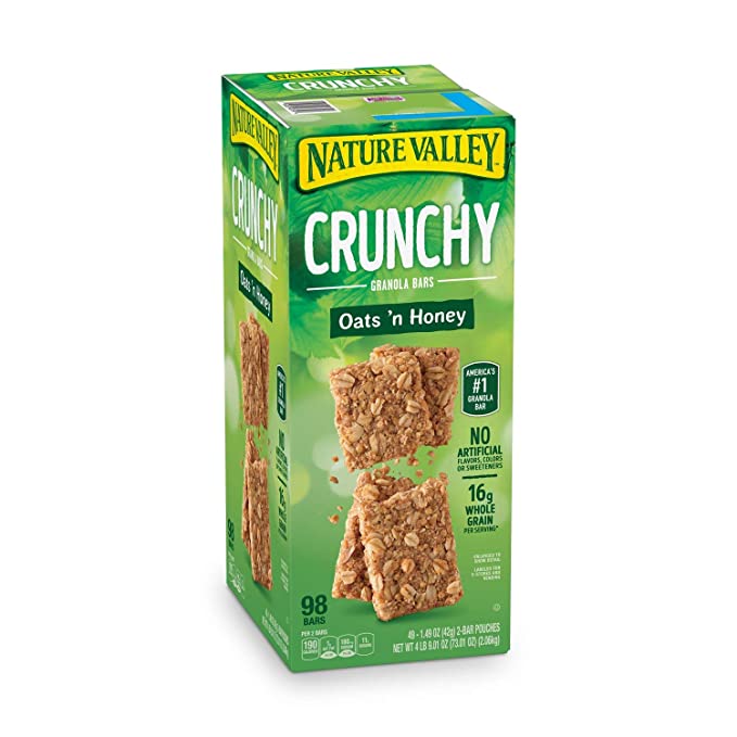  Nature Valley Crunchy Granola Bars Oats 'N Honey - 98 Bars Of 2 bar Pouches of 49ct-1.49oz  - 633632008269