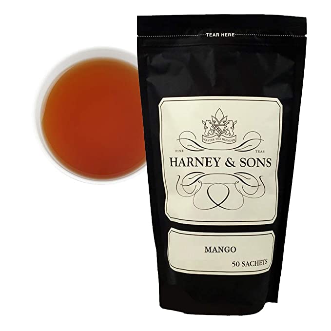  Harney & Sons Mango Tea, Bag of 50 Sachets, Black Tea w/ Mango Flavor  - 636046505157