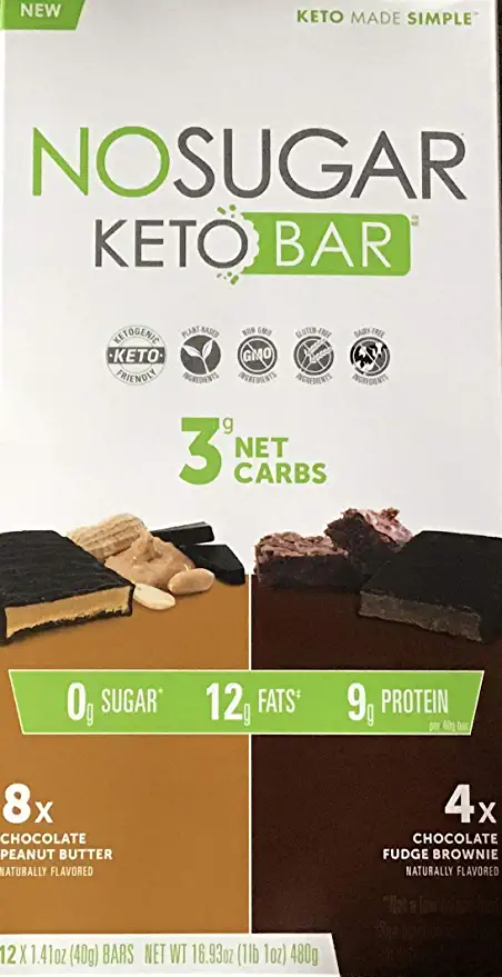  New! No Sugar Keto Bars – Vegan Keto Food Bars, Low Carb/Low Glycemic, 0 grams of Sugar, All Natural, 9g of Plant Based Protein, 13g of Fats per Bar, Only 3g Net Carbs  - 636601987657