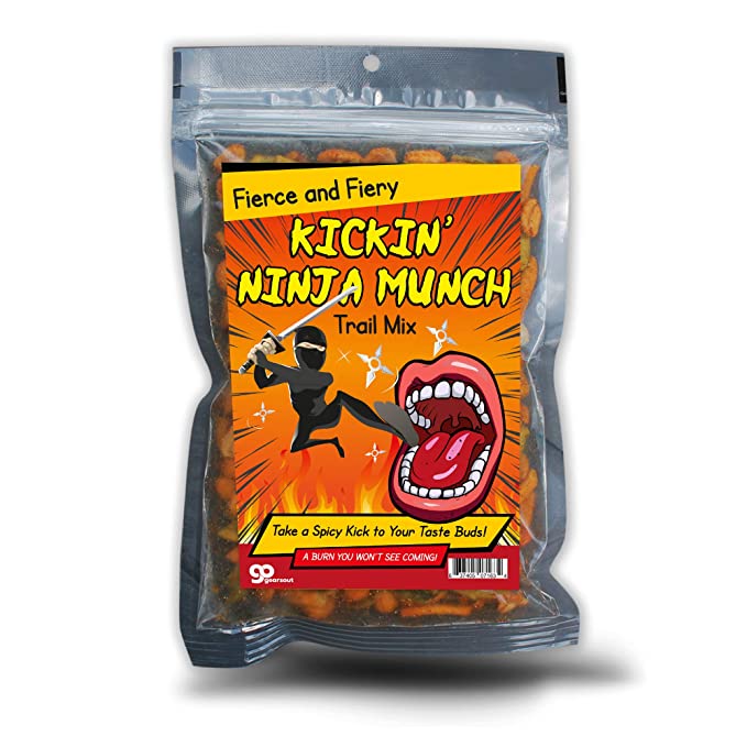  Kickin' Ninja Munch Spicy Trail Mix - Funny ninja design - Edible gifts for men - Spicy mix, Made in the USA  - 637405071634