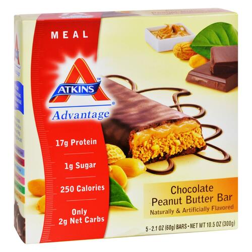 Atkins Advantage Bar Chocolate Peanut Butter - 5 Bars - 0637480025027