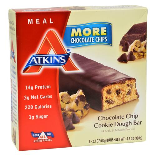Atkins Advantage Bar Chocolate Chip Cookie Dough - 5 Bars - 637480025300