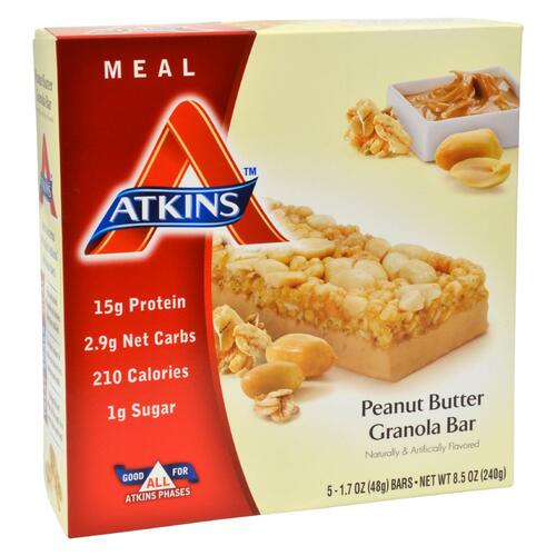 Atkins Advantage Bar Peanut Butter Granola - 5 Bars - 0637480045049