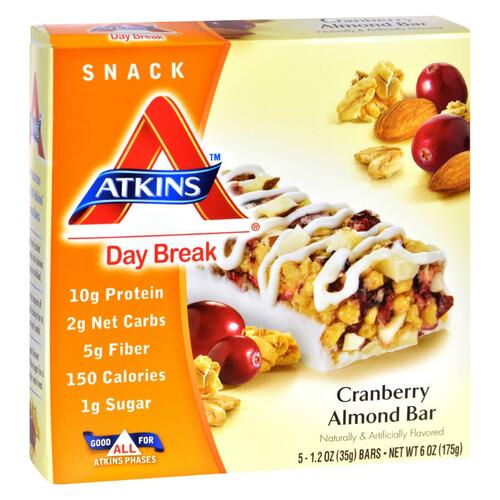 Atkins Day Break Bar Cranberry Almond - 5 Bars - 637480055062