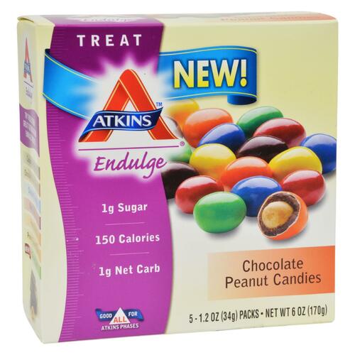 Atkins Endulge Bars - Chocolate Peanut Candies - 1.2 Oz - 5 Count - 0637480075756