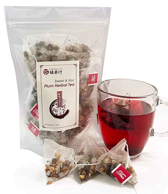  酸梅汤 茶包 Natural Sweet & Sour plum Herbal Tea Instant Drink (20 Sachets)  - 637549293398