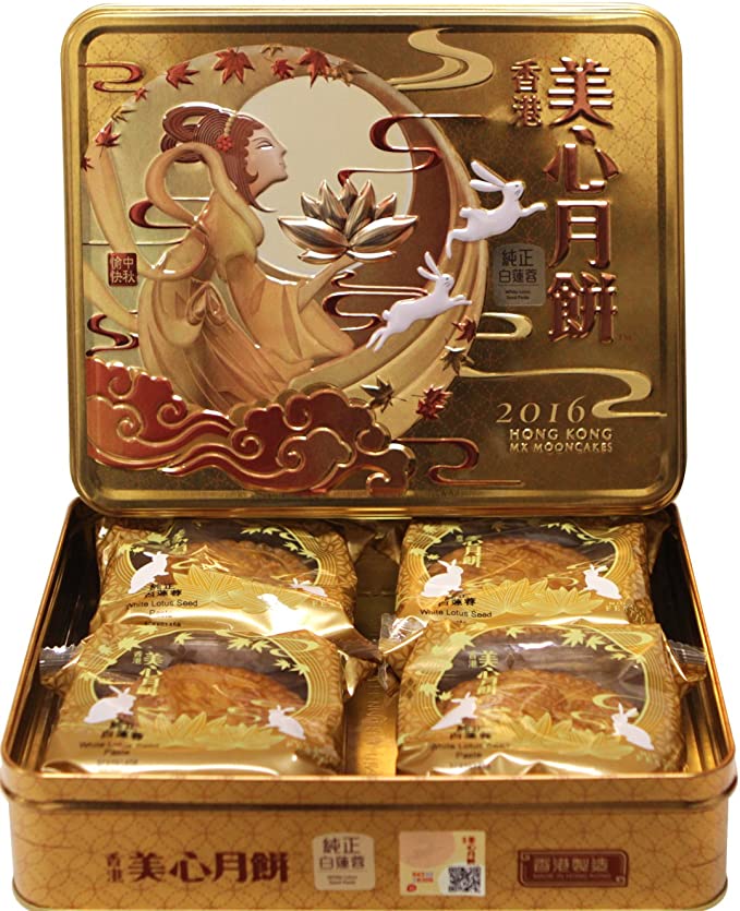  美心純白蓮蓉月餅 Mei-xin Lotus Seed Paste Mooncakes 4pcs (4 x 185g/6.5 oz)  - 637549451606
