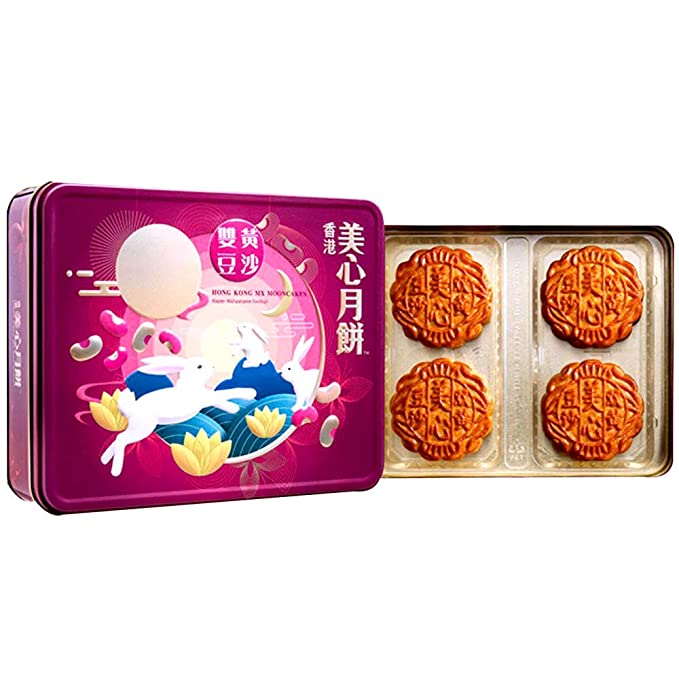 香港美心月餅 Mei-xin Mooncakes (雙黃豆沙 Red Bean Paste with 2 Egg Yolks (4))  - 637549465023