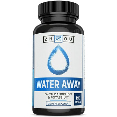 WATER AWAY Herbal Formula for Healthy Fluid Balance - Premium Herbal Blend with Dandelion, Potassium, Green Tea & More - 60 capsules - 637769765866