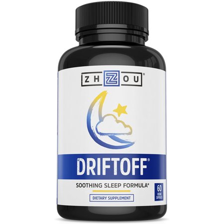 Zhou Drift Off Premium Sleep Aid with Valerian Root, Melatonin, GABA & Tryptophan | Sleep Well, Wake Refreshed | 30 Servings, 60 Veggie Caps (B015QGJ98G) - 637769766085