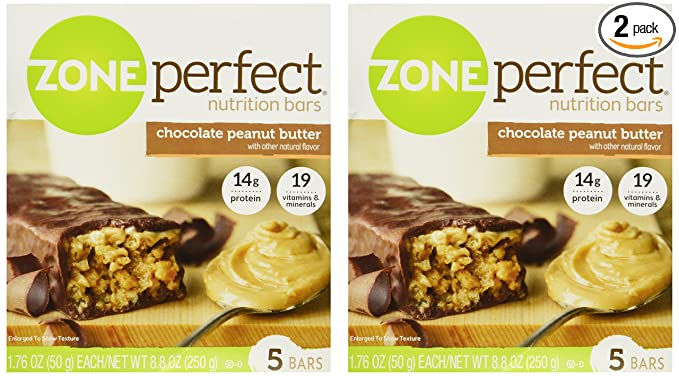  Zone Perfect Chocolate Peanut Butter 5 bars - Pack of 2- 8.8 0z each - nutritious