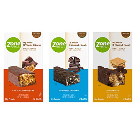 Zone PERFECT Protein Bars, Variety Pack, High Protein, with Vitamins & Minerals, 36 Bars (B0723BPGDF) - 638102667090