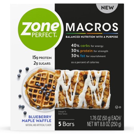 Zone Perfect Macros Protein Bars, Blueberry Maple Waffle, 20 Count (B084DRLDQP) - 638102675026