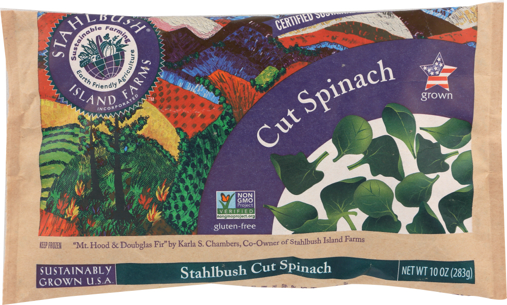 STAHLBUSH ISLAND FARMS: Cut Spinach, 10 oz - 0638882000612