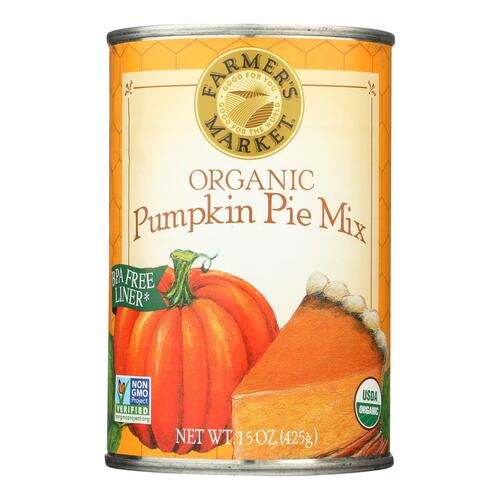 Farmer's Market Organic Pumpkin - Pie Mix - Case Of 12 - 15 Oz. - 0638882002043