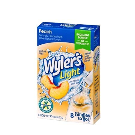 Wyler's Light Peach Singles To Go Drink Mix 8 CT (Pack - 4) - 639112616221