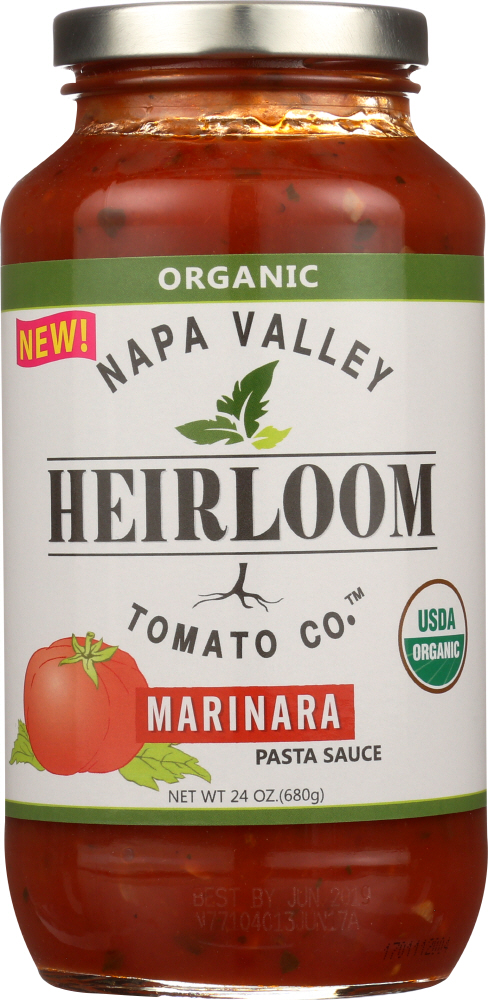 NAPA VALLEY HEIRLOOM TOMATO CO: Marinara Pasta Sauce Organic, 24 oz - 0639246070036