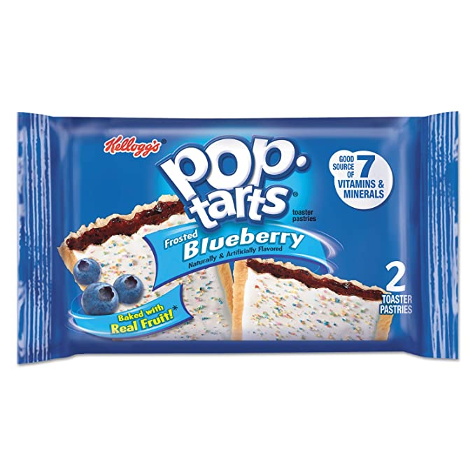  Kellogg's Pop Tarts, Frosted Blueberry, 3.52oz, 2/Pack, 6 Packs/Box - 804993496693