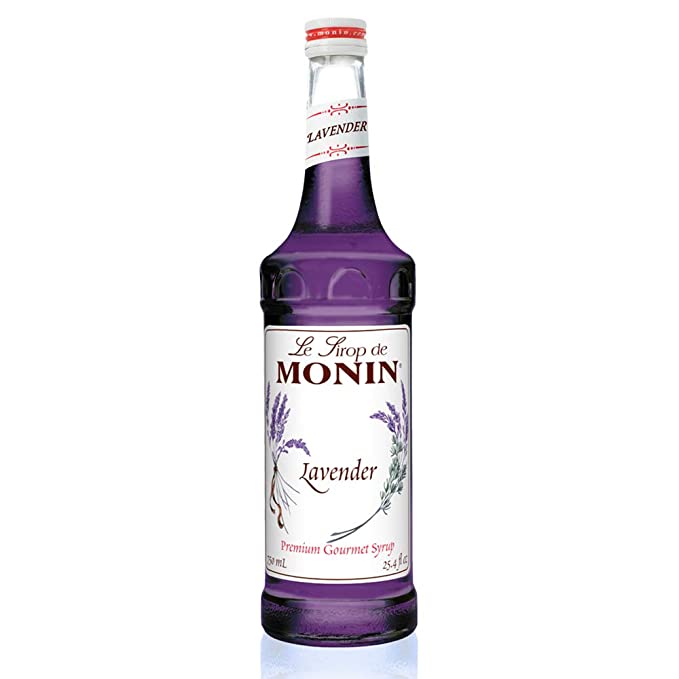 Monin - Lavender Syrup, Aromatic and Floral, Natural Flavors, Great for Cocktails, Lemonades, and Sodas, Non-GMO, Gluten-Free (750 ml) - 812988010496