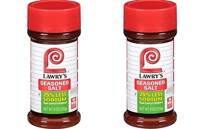  Lawry's 25% Less Sodium Seasoned Salt 8 oz (2 Bottles)  - 641785647044