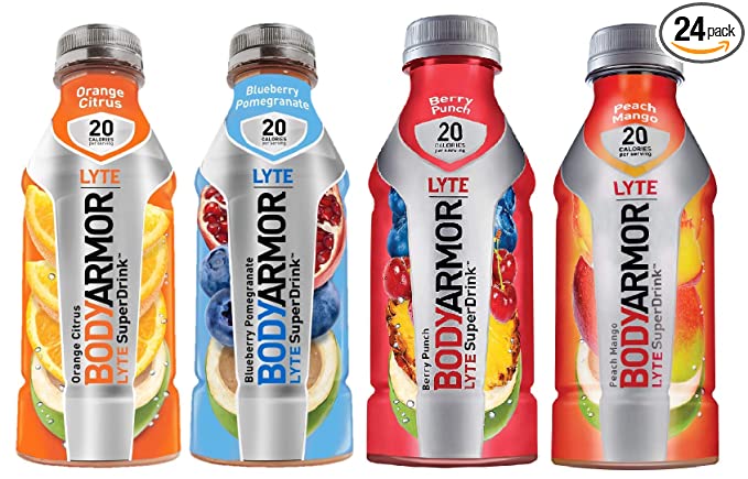  Bodyarmor LYTE Superdrinks Variety Pack, 4 Flavors, 16 Ounce (24 Bottles)  - 642709033226