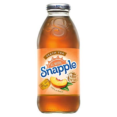  Snapple All Natural Fruit Flavored Teas and Juices, 16 oz Plastic Bottles (Peach Tea, Pack of 6)  - 642709053972