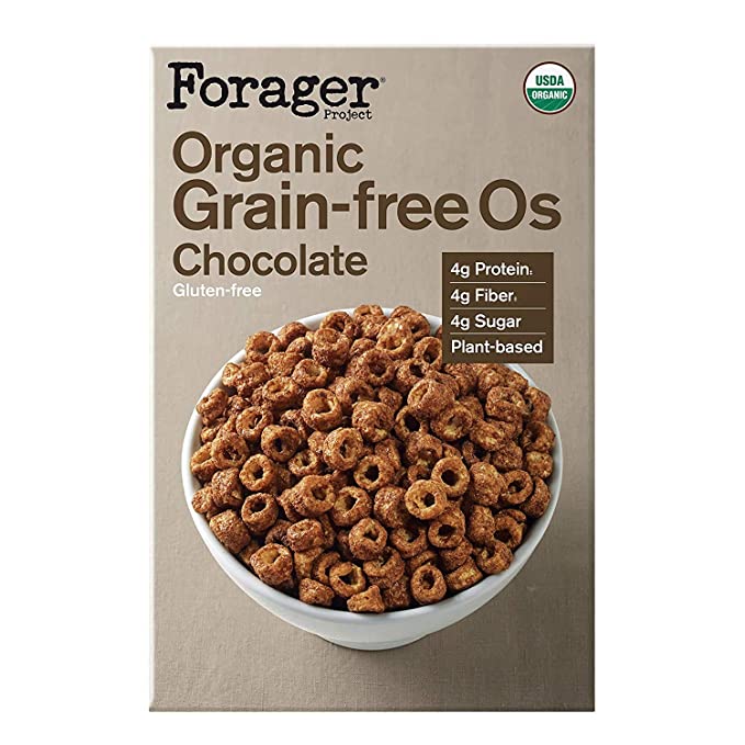  Forager Project Organic Gluten-Free Breakfast Cereal- Low Sugar, 4g of Protein, Vegan, 8 Ounce (Chocolate, Pack of 2) - 642709073390