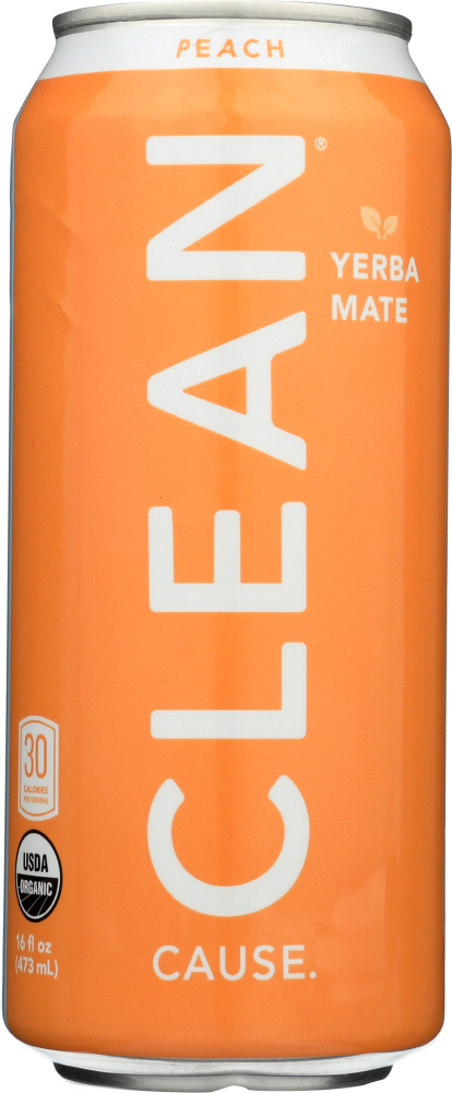 CLEAN CAUSE: Yerba Mate Peach, 16 oz - 0642782911350