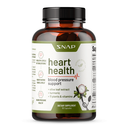 Snap Supplements Heart Health Supplement - Support Healthy Blood Pressure 90 Count (Pack of 1) - 643530161232